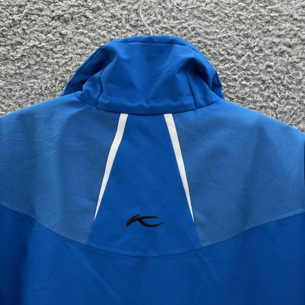 KJUS Ski Jacket Mens Large Blue Dermizax EV‎ Thinsulate Hooded Waterproof Snow